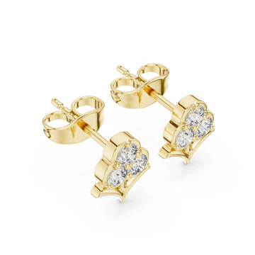 Gold Luminous Trio Cluster Signature Stud Earrings Right View
