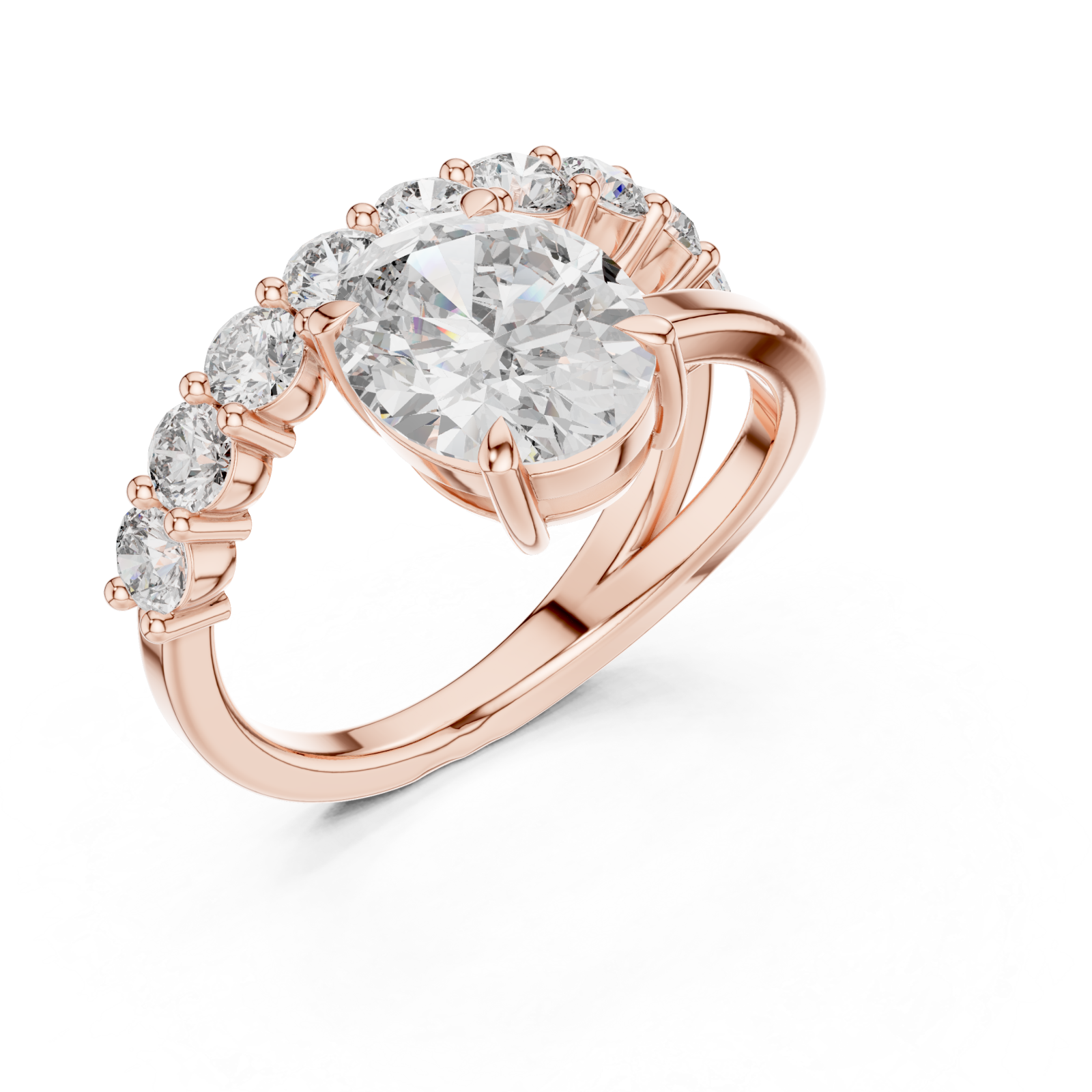  Rose Gold Radiance Allure Halo Ring Right View