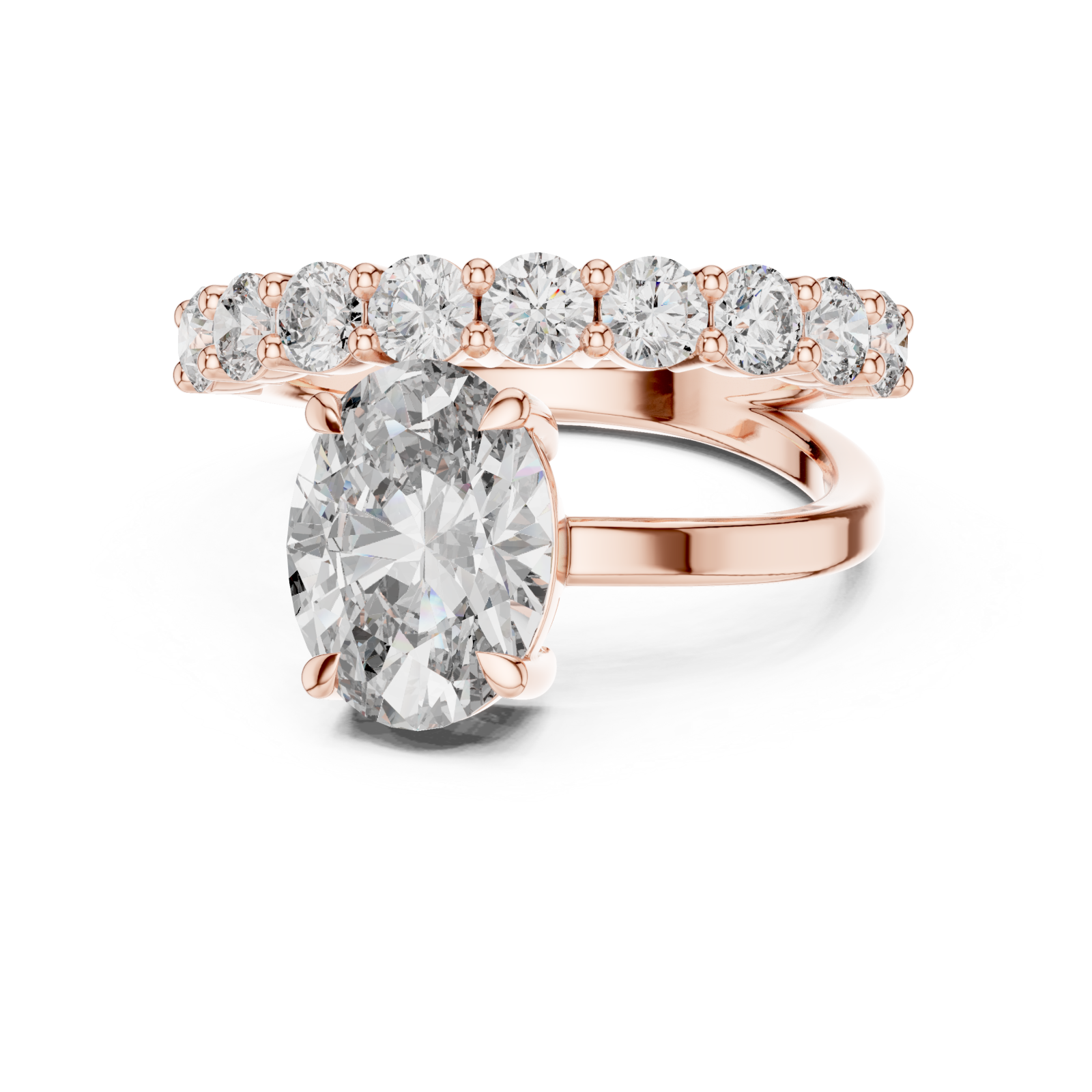  Rose Gold Radiance Allure Halo Ring Front View