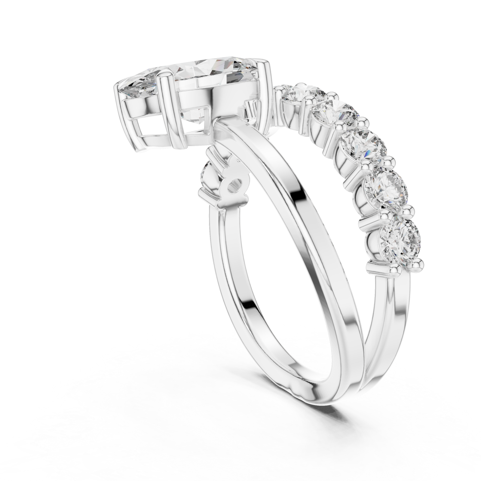  White Gold Radiance Allure Halo Ring Left View