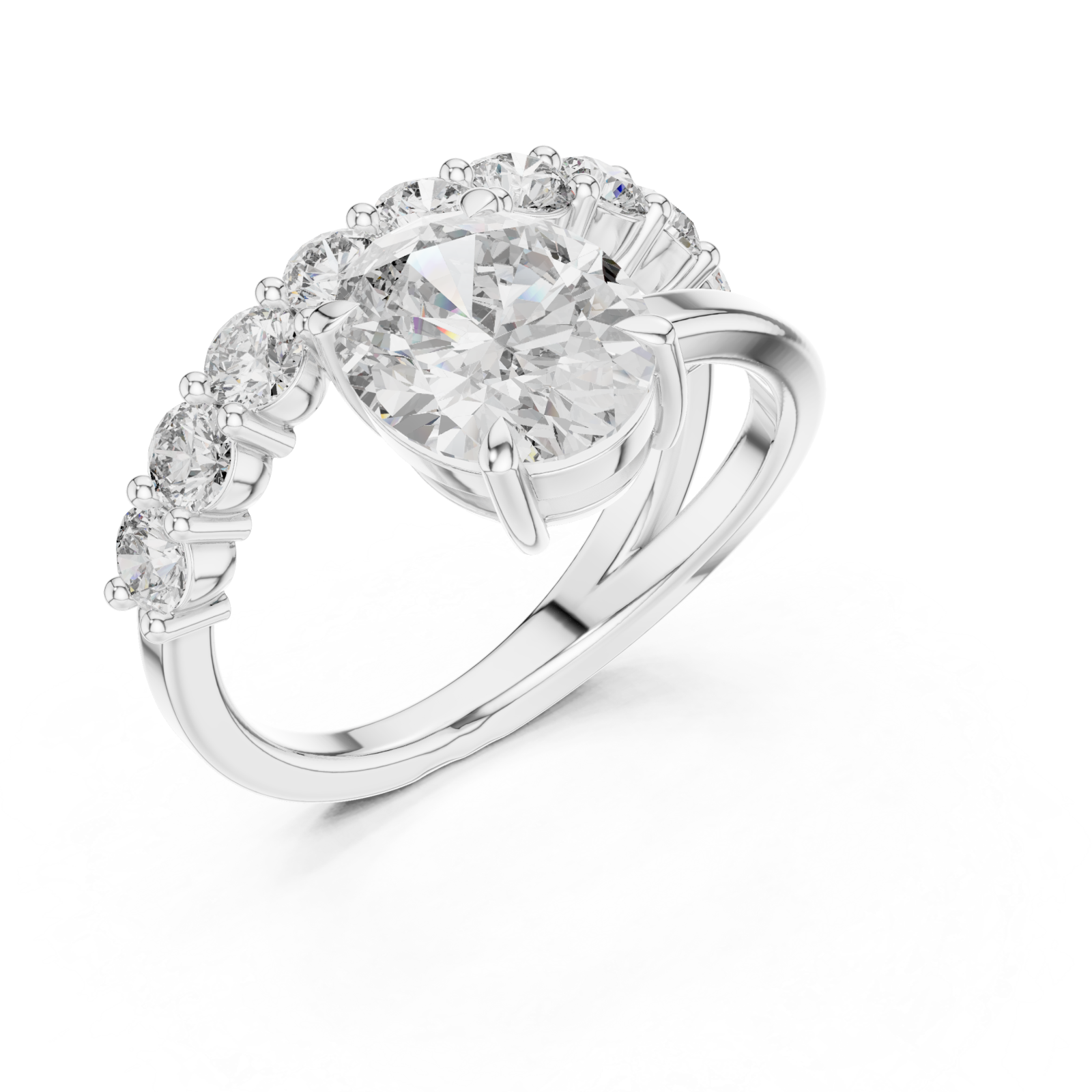 White Gold Radiance Allure Halo Ring Right View