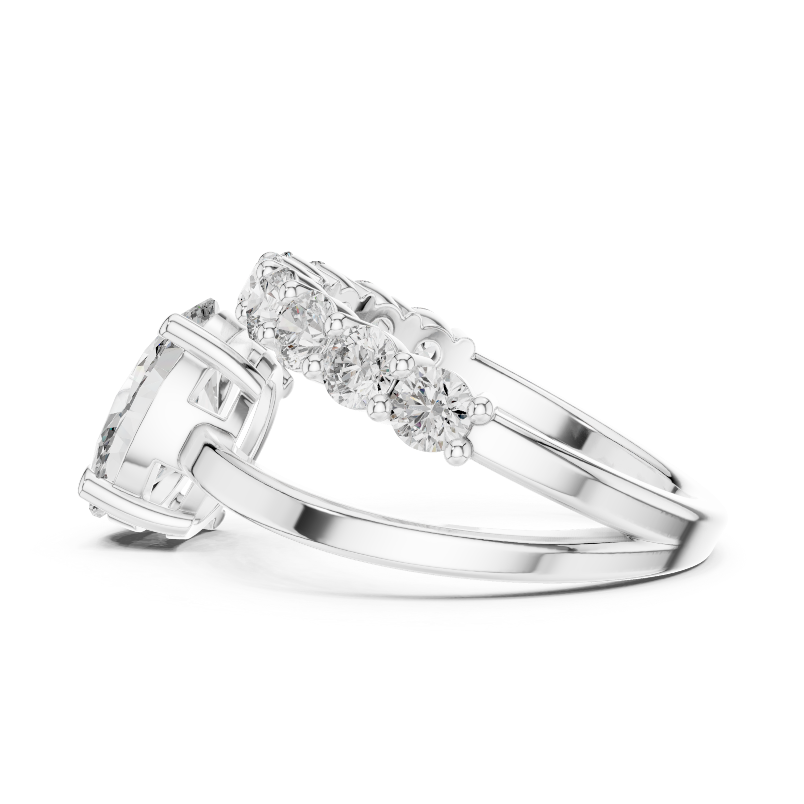  White Gold Radiance Allure Halo Ring Side View
