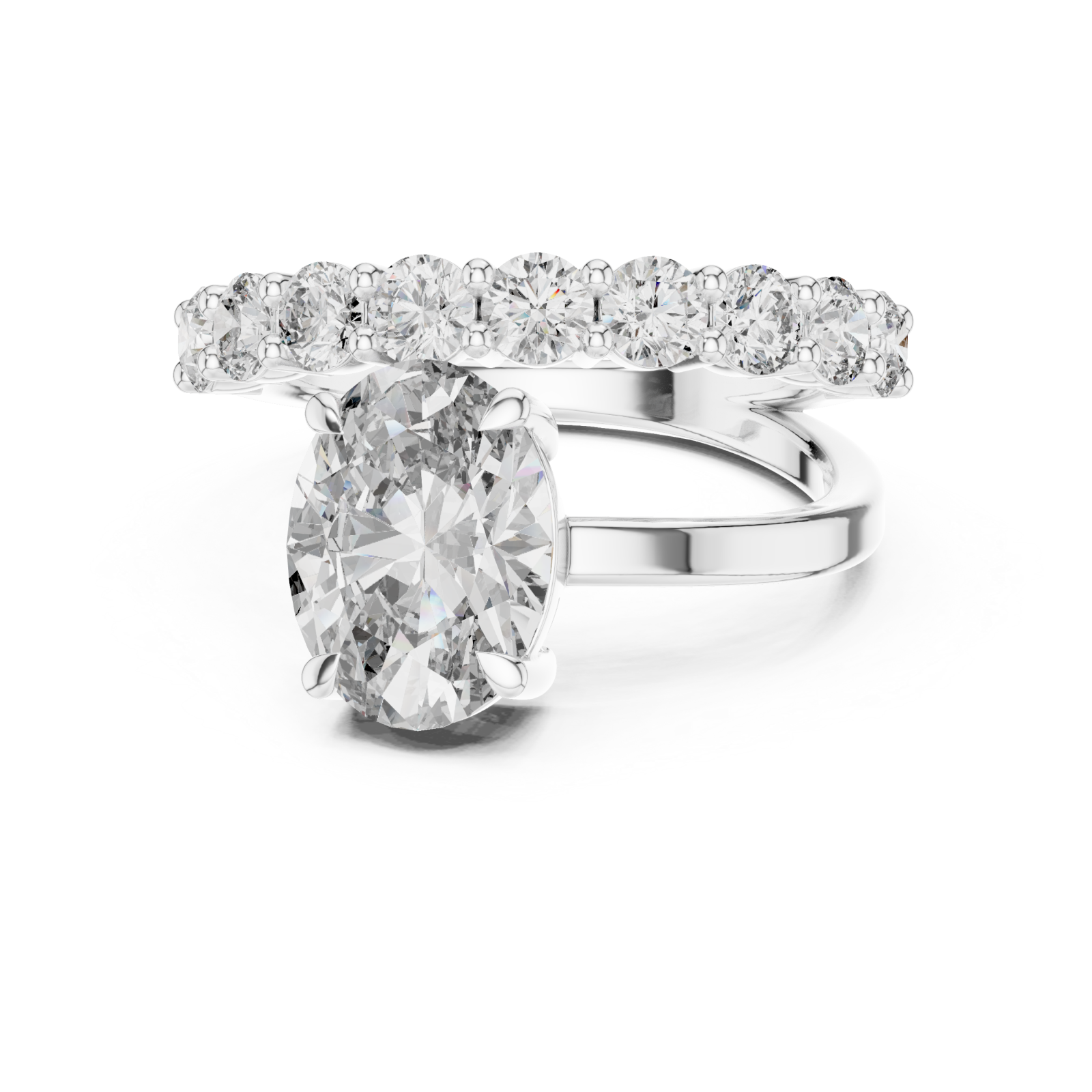  White Gold Radiance Allure Halo Ring Front View