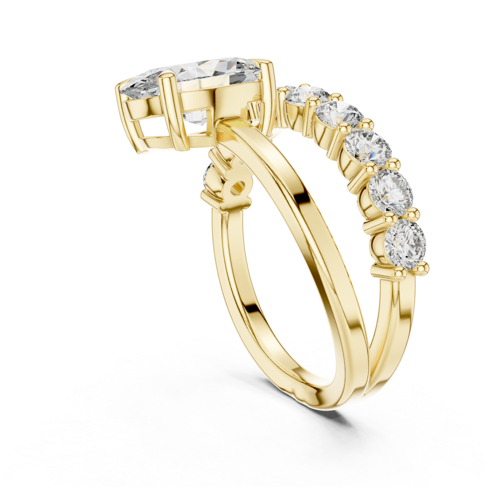  Gold Radiance Allure Halo Ring Left View