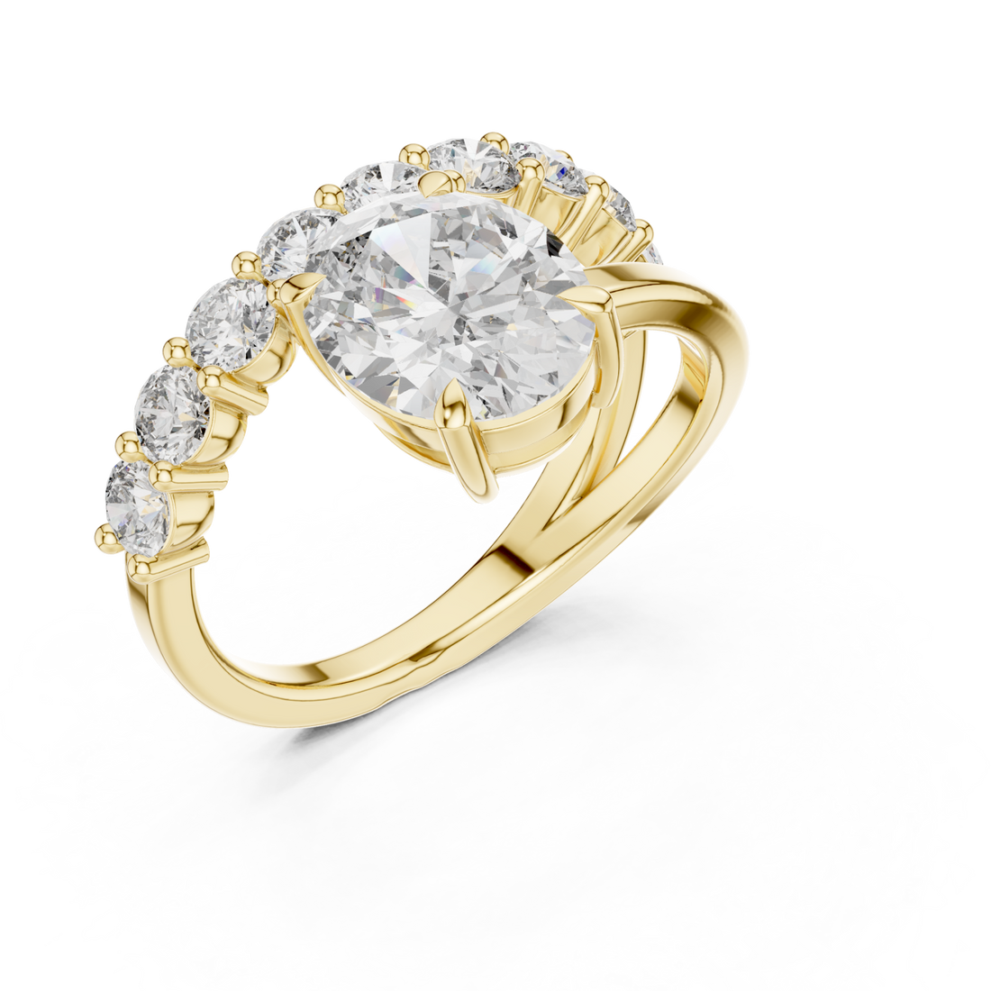 Gold Radiance Allure Halo Ring Right View