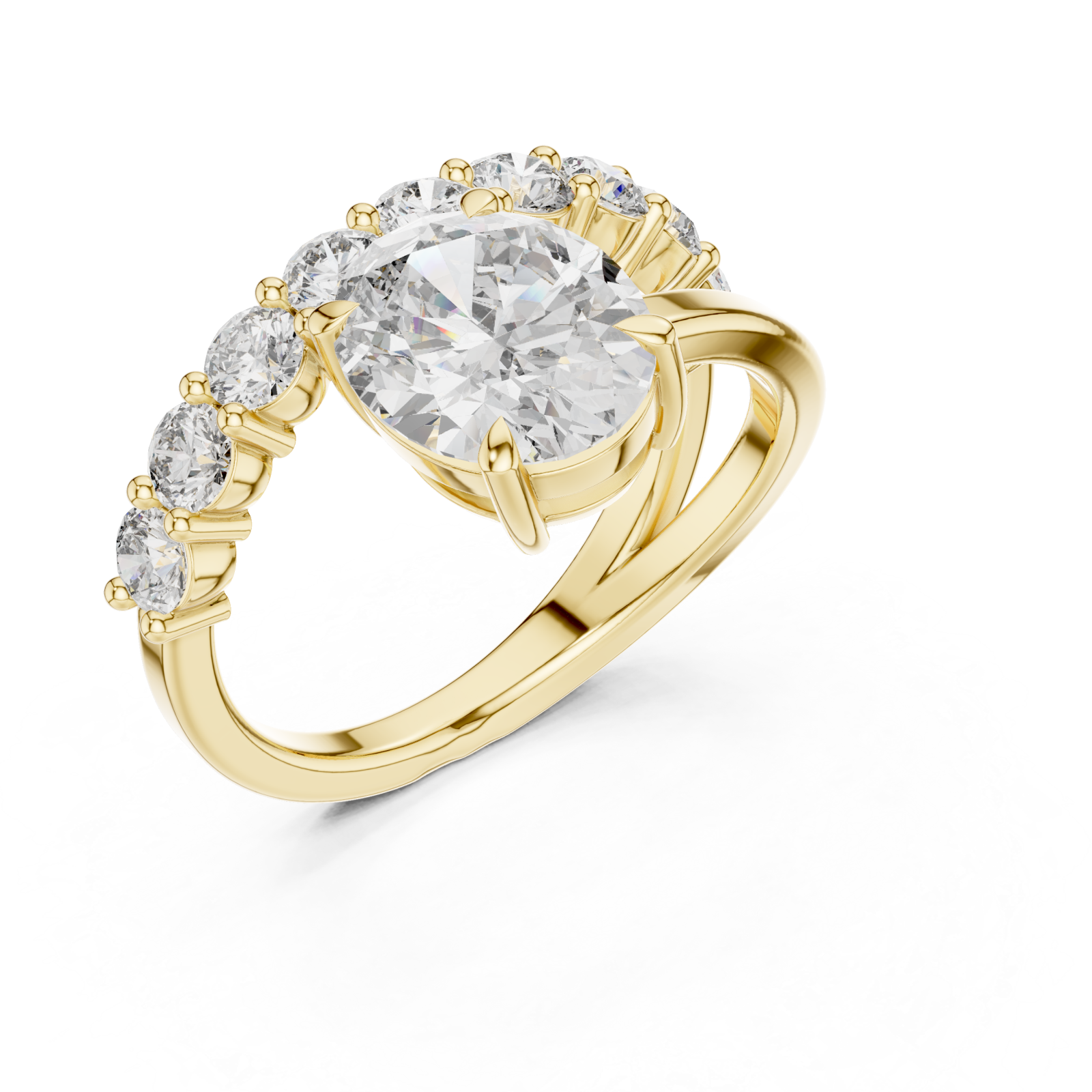 Gold Radiance Allure Halo Ring Right View