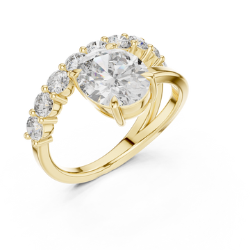 Gold Radiance Allure Halo Ring Right View