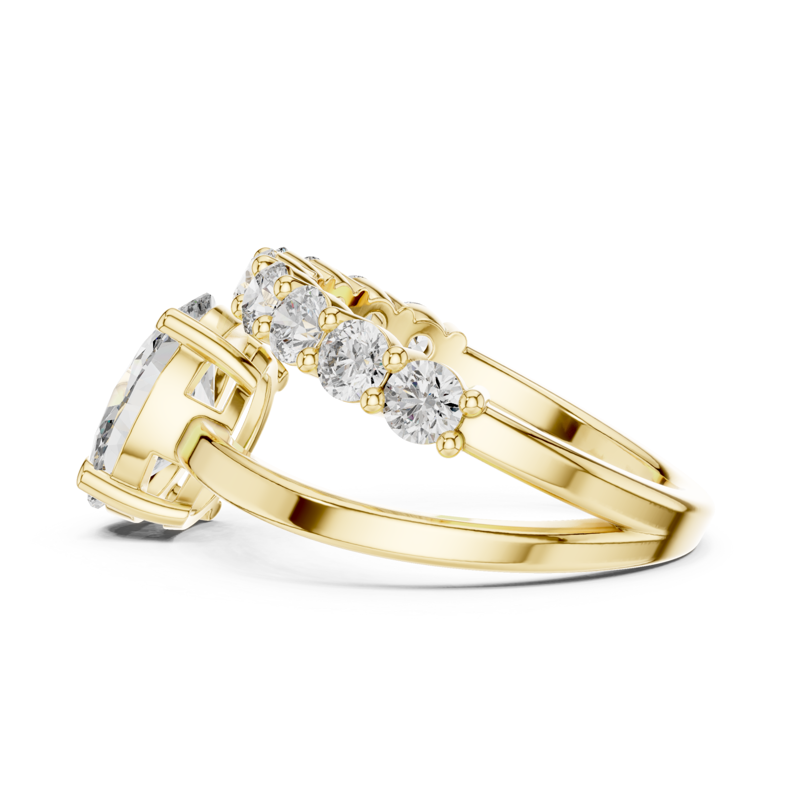  Gold Radiance Allure Halo Ring Side View