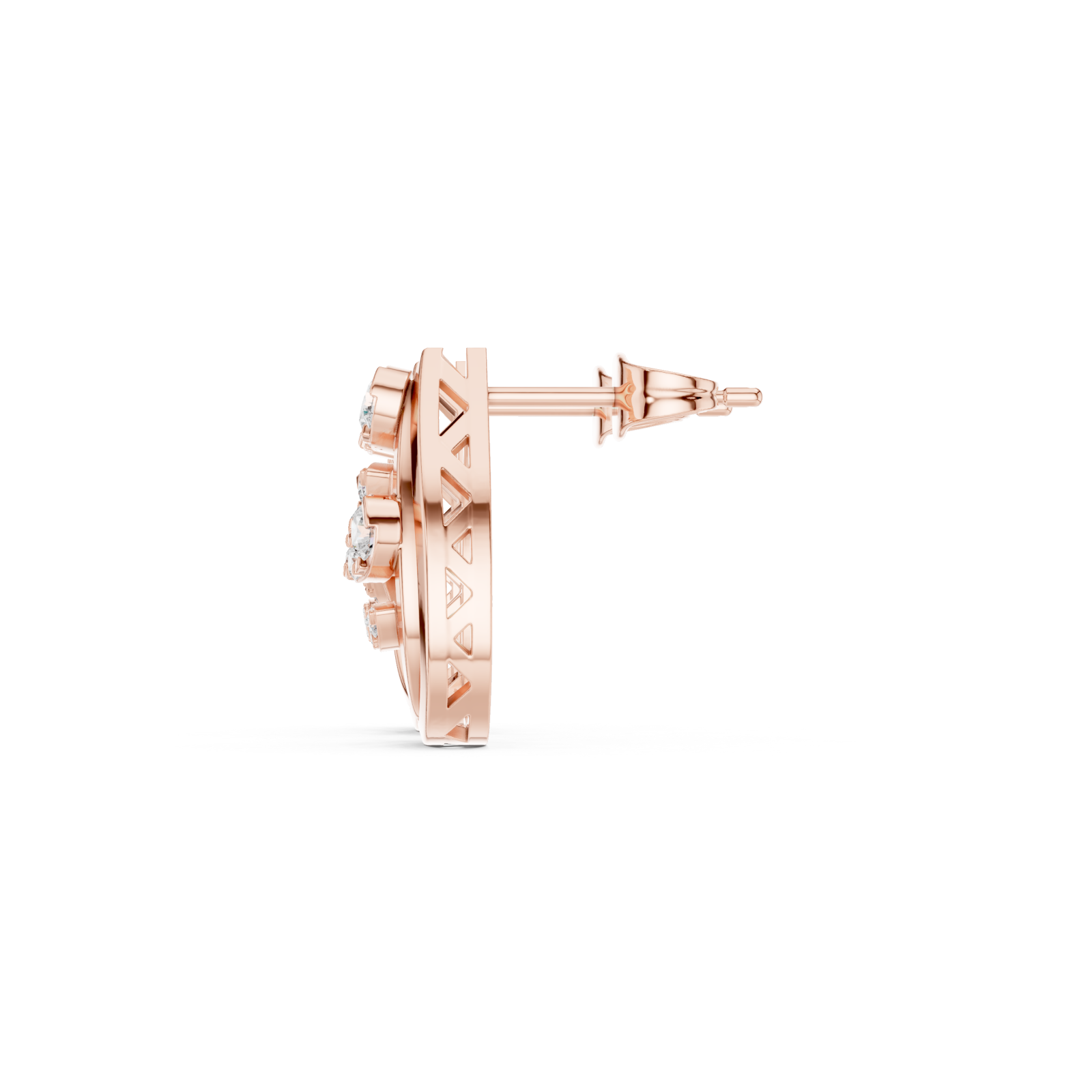  Rose Gold Twist Motif Petite Studs Side View