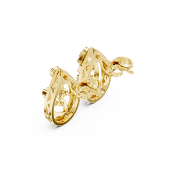 Gold Twist Motif Petite Studs Right View