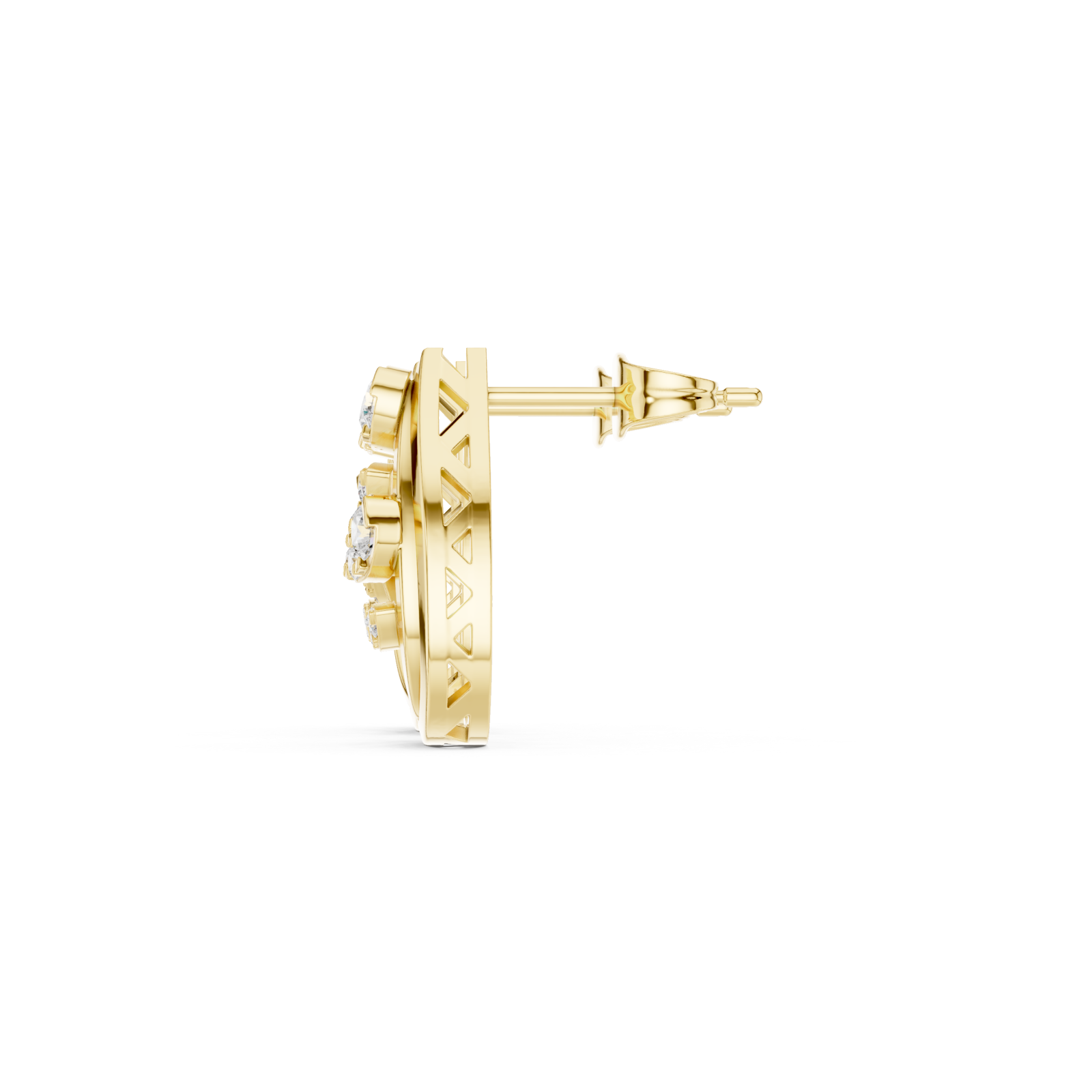  Gold Twist Motif Petite Studs Side View