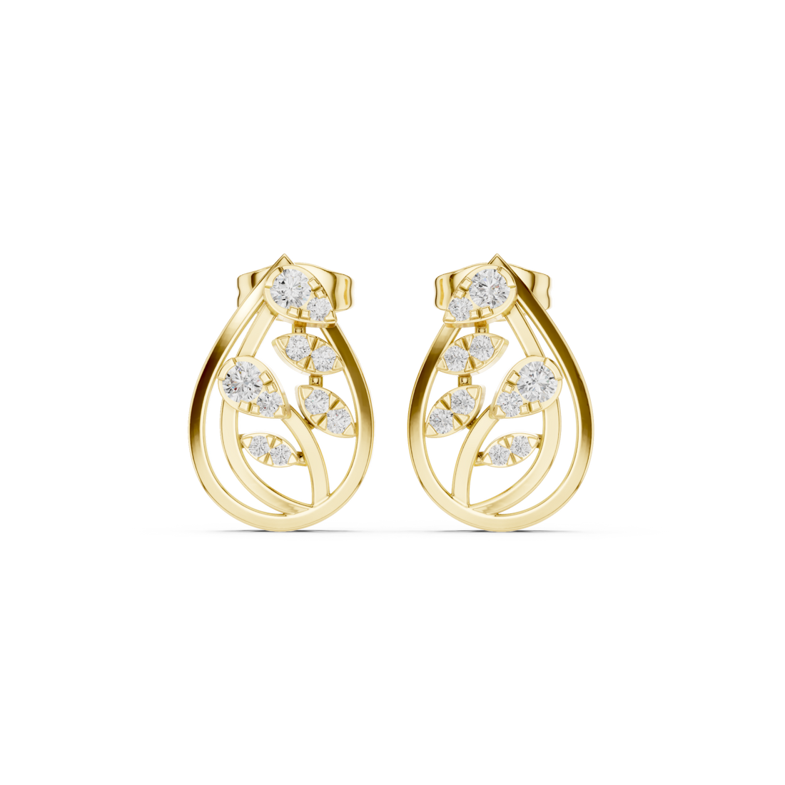 Gold Twist Motif Petite Studs Right View