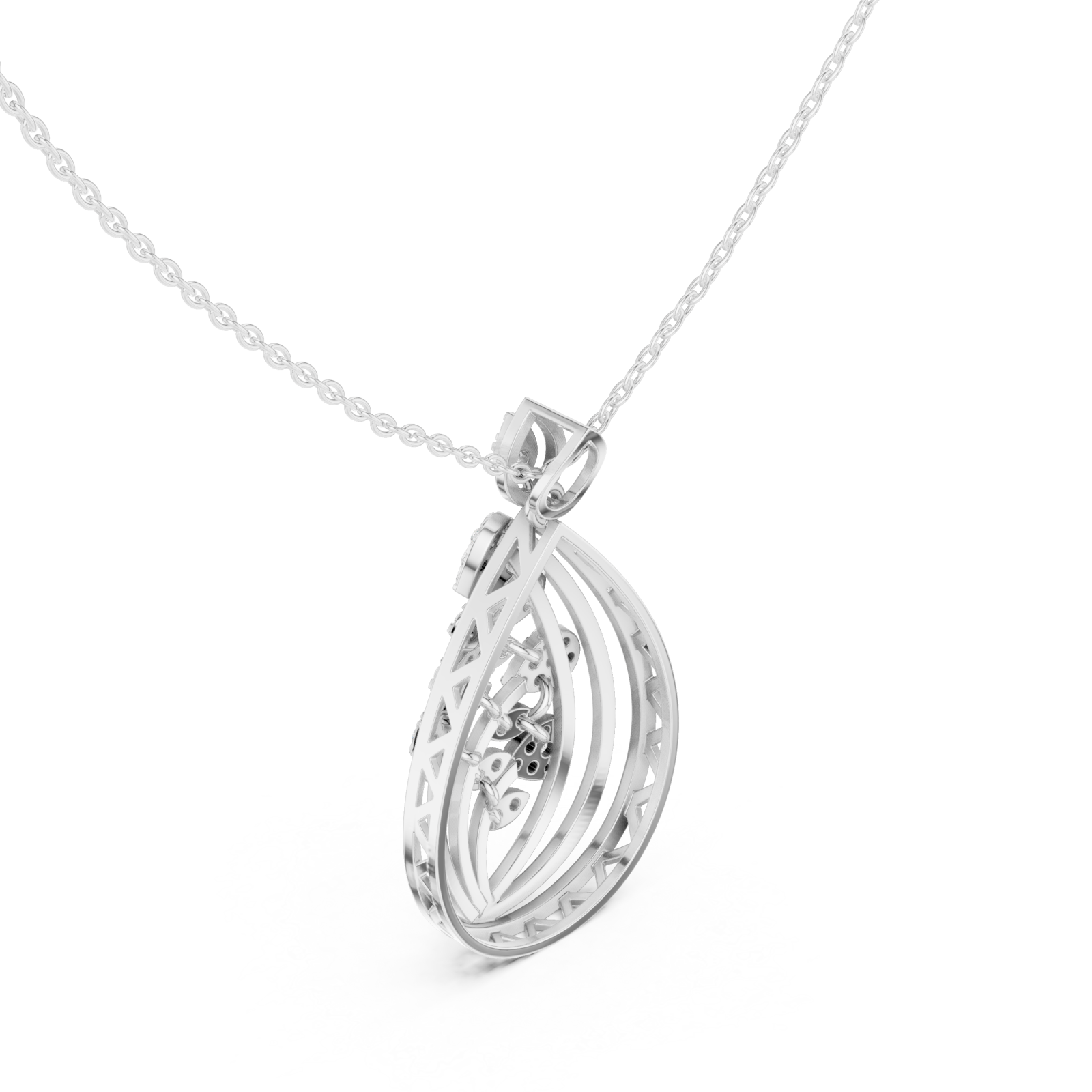 White Gold Woven Aura Loop Pendant Right View