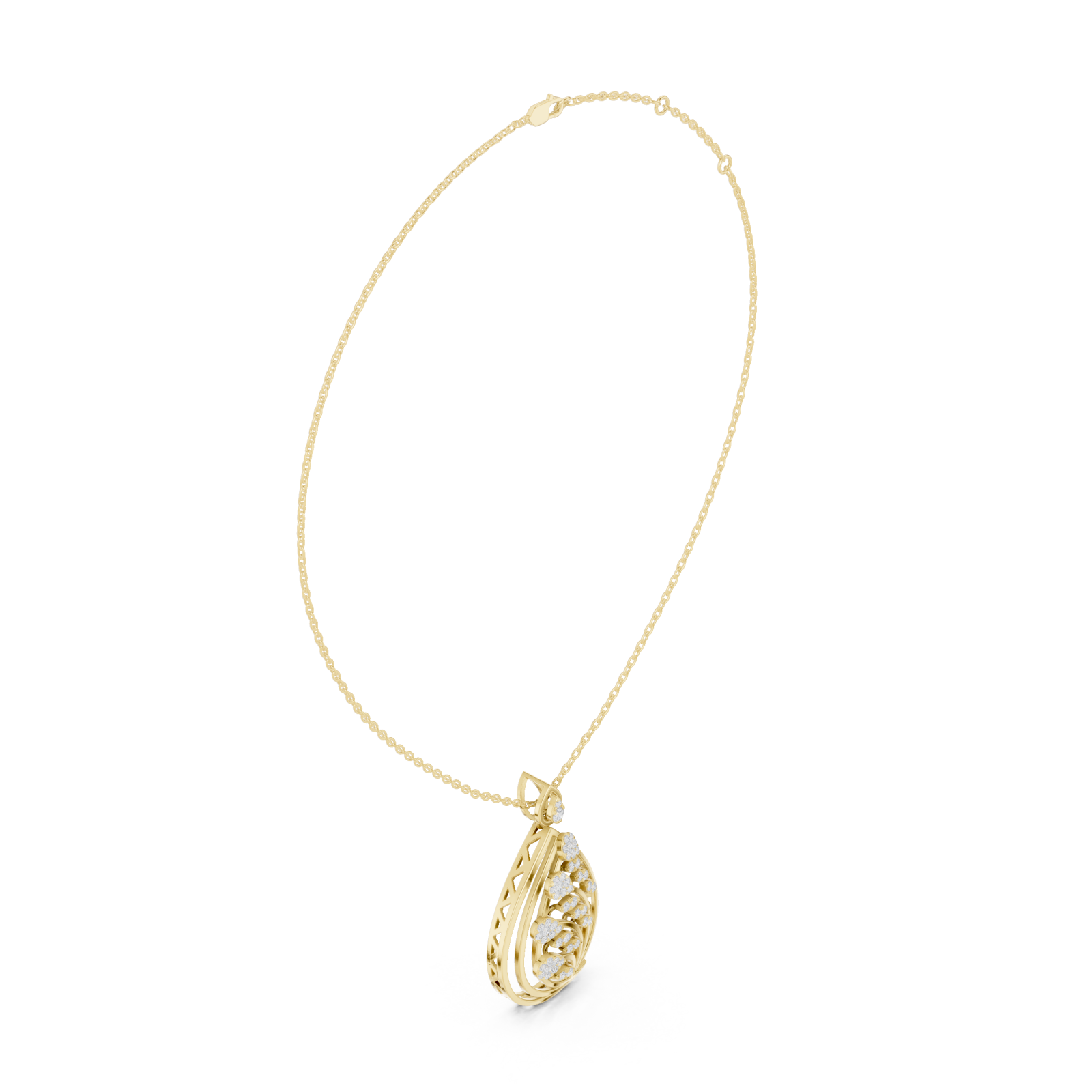  Gold Woven Aura Loop Pendant Left View