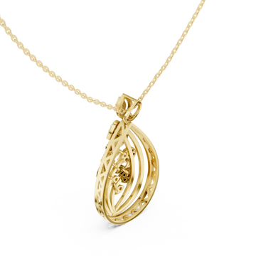 Gold Woven Aura Loop Pendant Right View