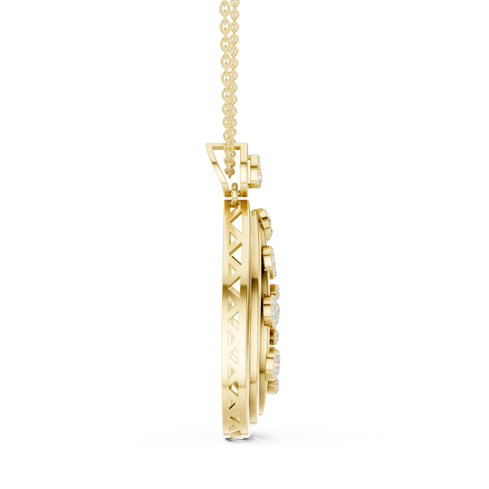  Gold Woven Aura Loop Pendant Side View