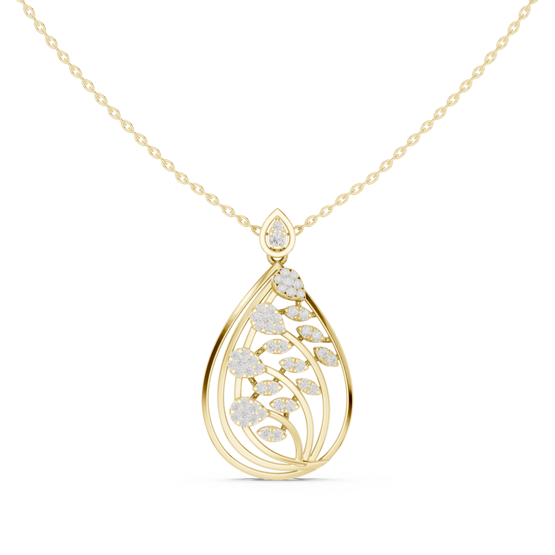 Gold Woven Aura Loop Pendant Right View