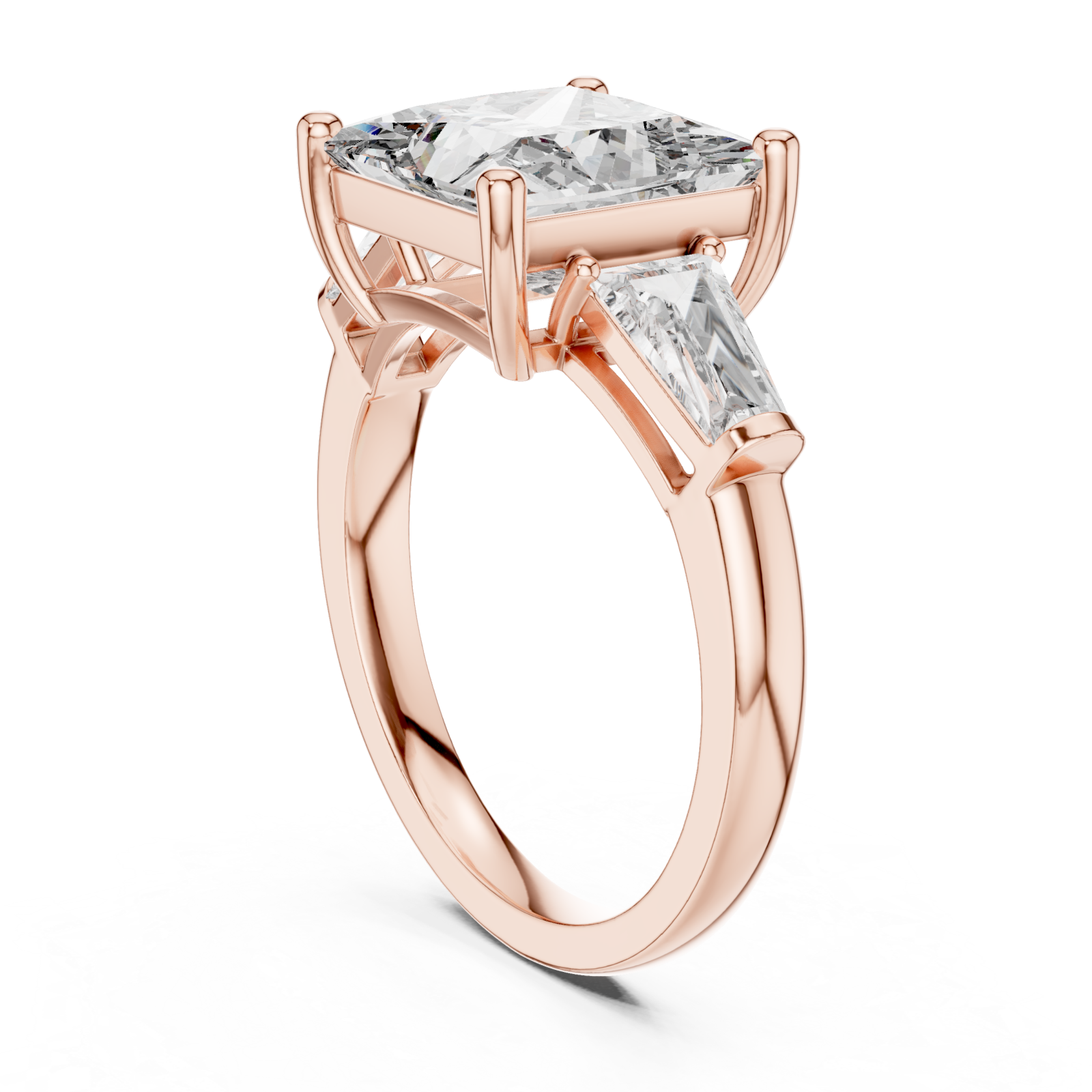  Rose Gold Opulent Edge Statement Engagement Ring Left View