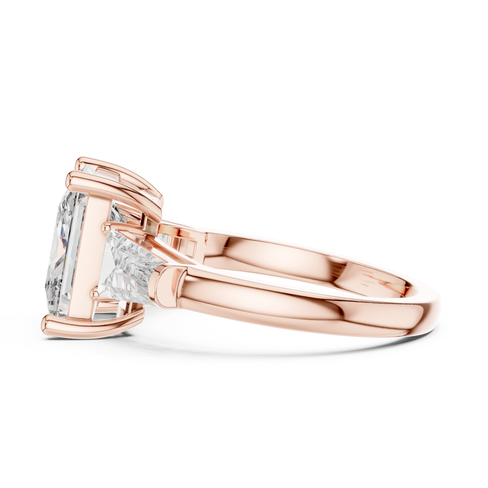  Rose Gold Opulent Edge Statement Engagement Ring Side View