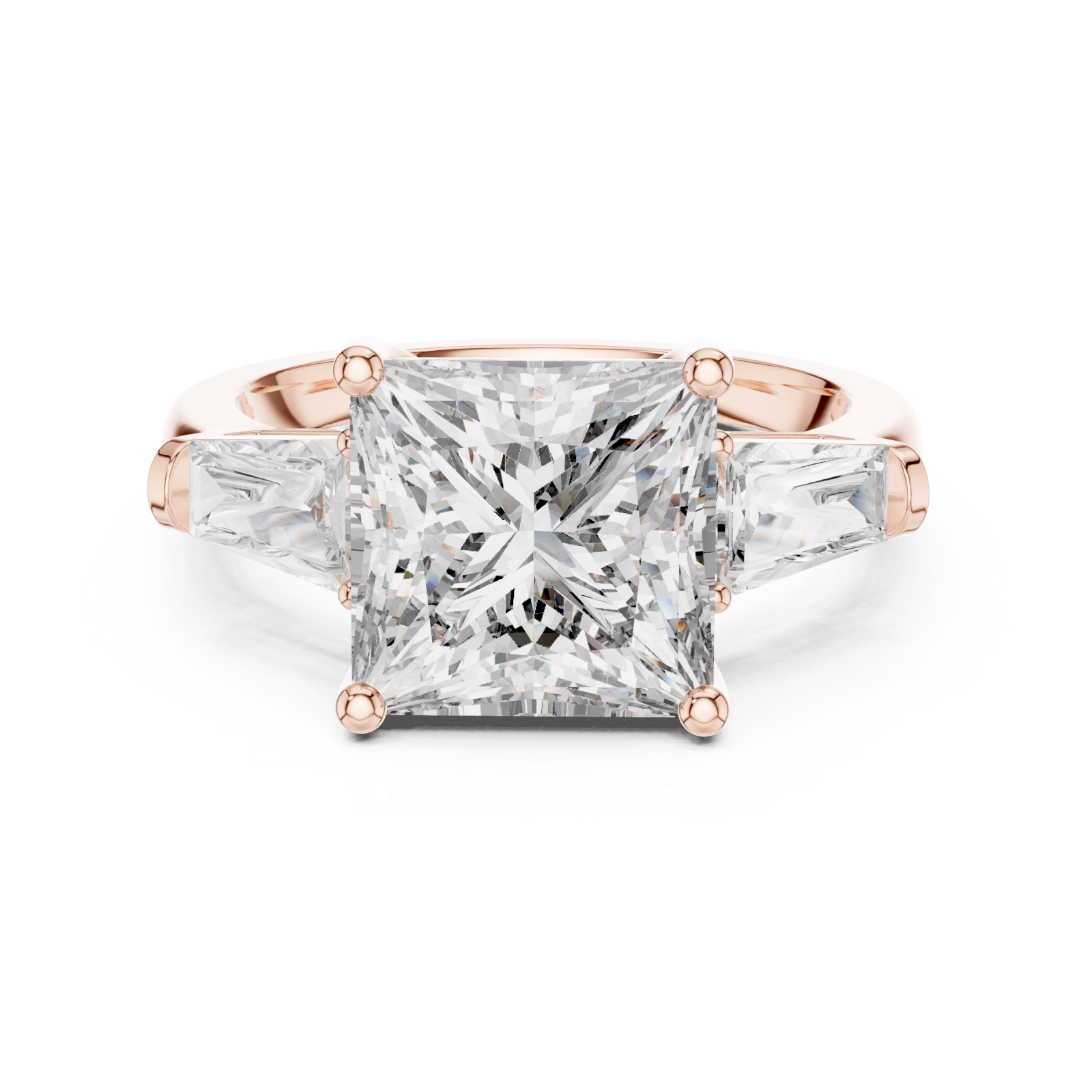  Rose Gold Opulent Edge Statement Engagement Ring Front View