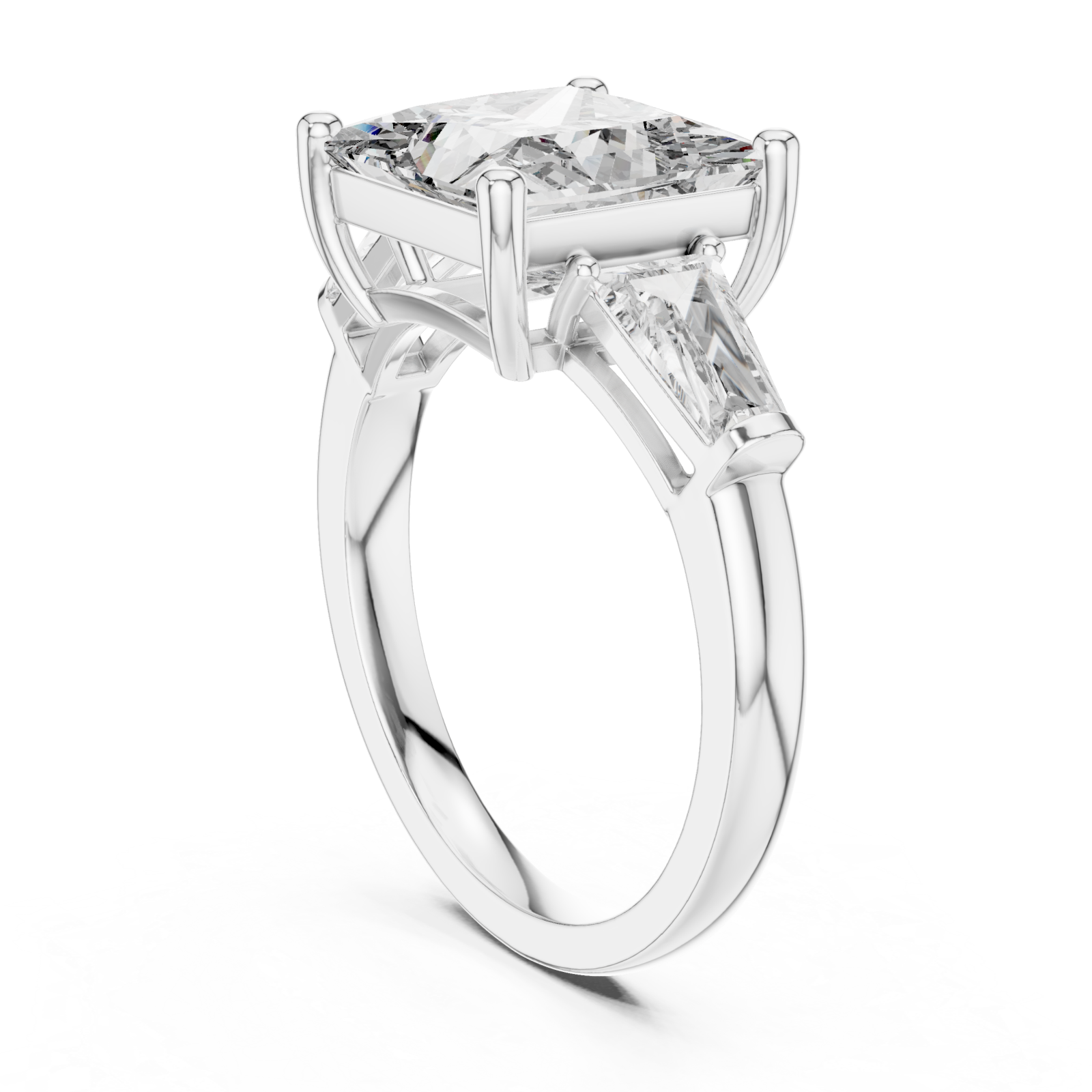  White Gold Opulent Edge Statement Engagement Ring Left View