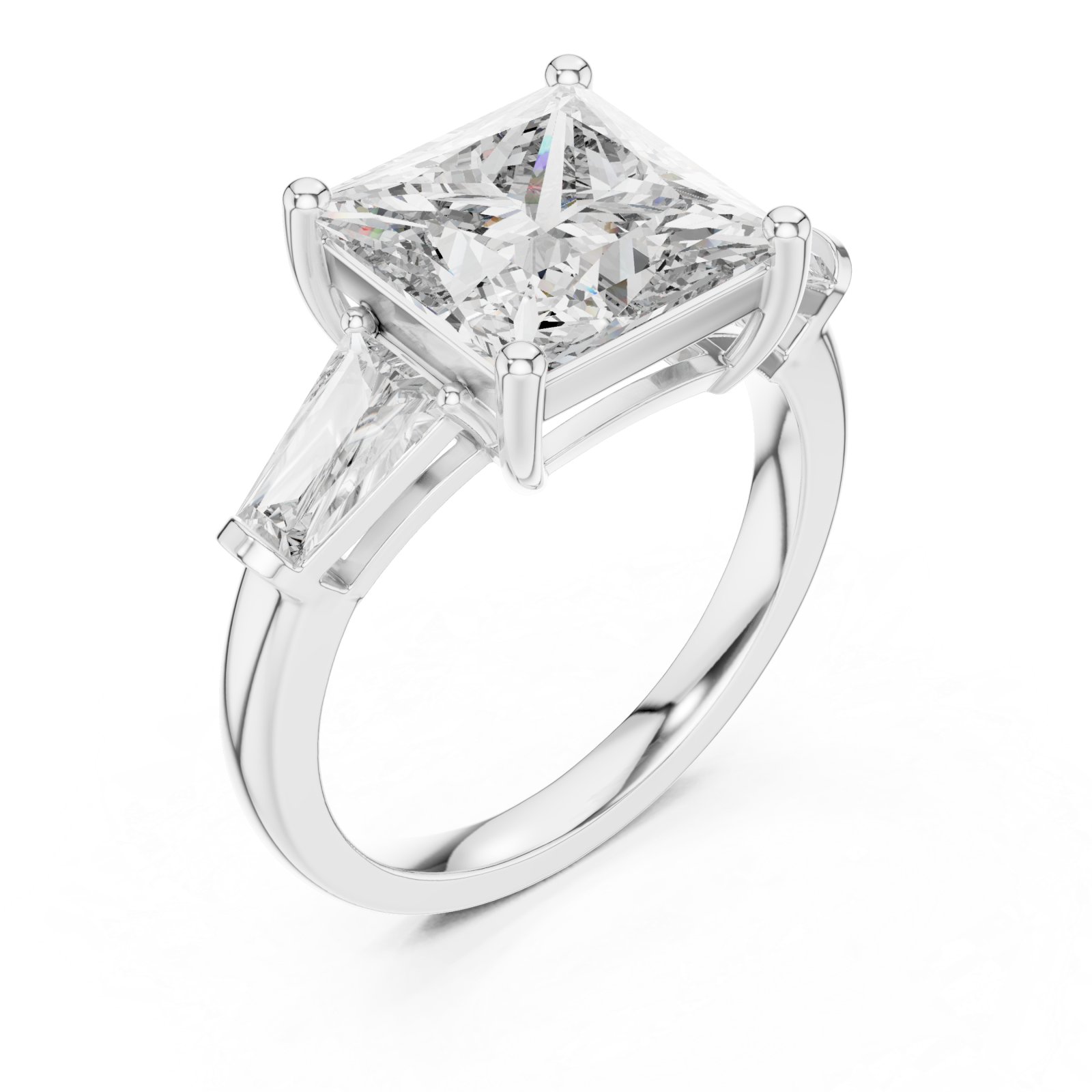  White Gold Opulent Edge Statement Engagement Ring Right View