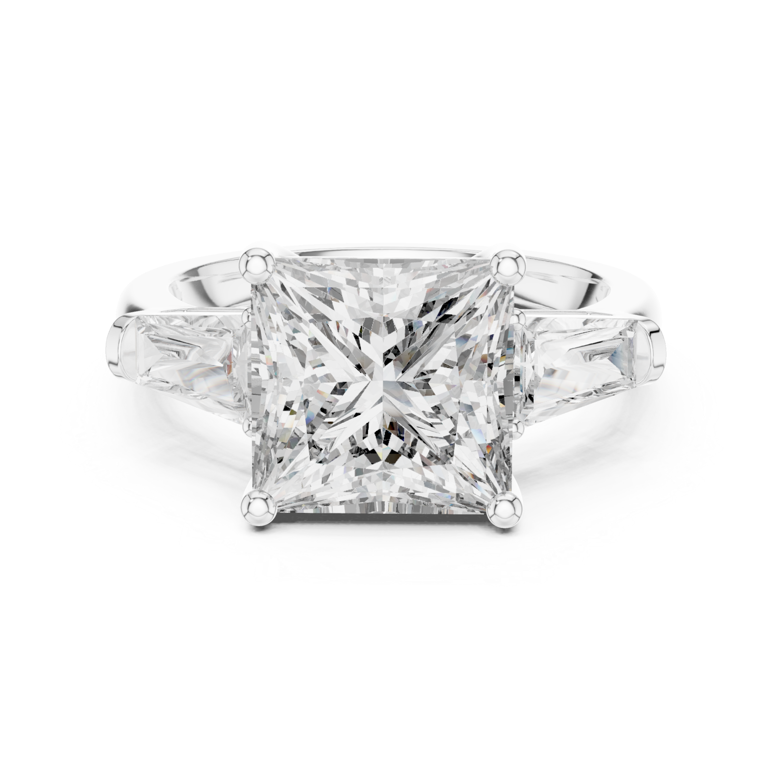  White Gold Opulent Edge Statement Engagement Ring Front View