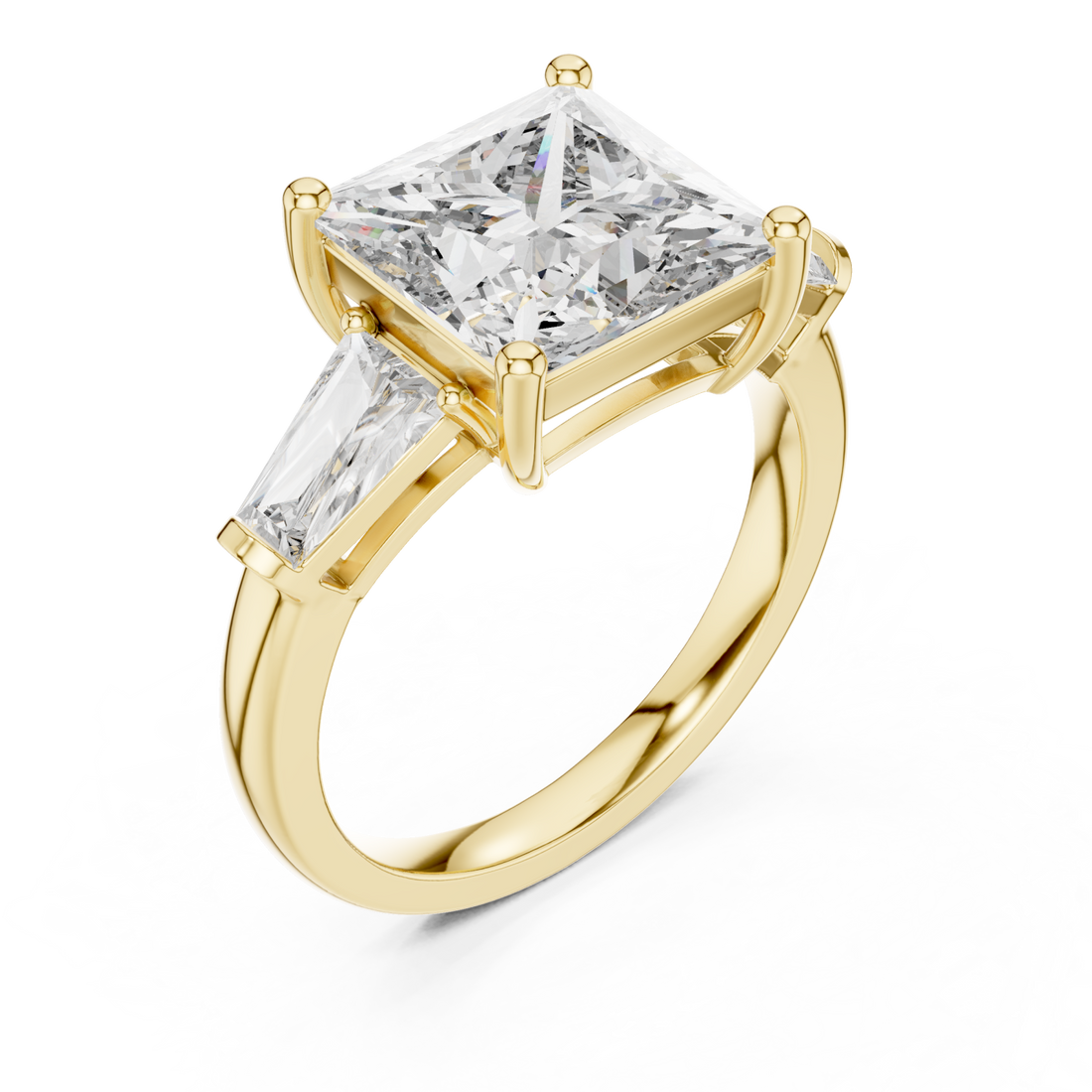 Gold Opulent Edge Statement Engagement Ring Right View