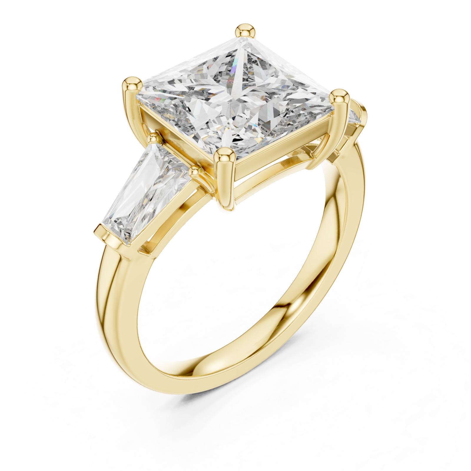 Gold Opulent Edge Statement Engagement Ring Right View