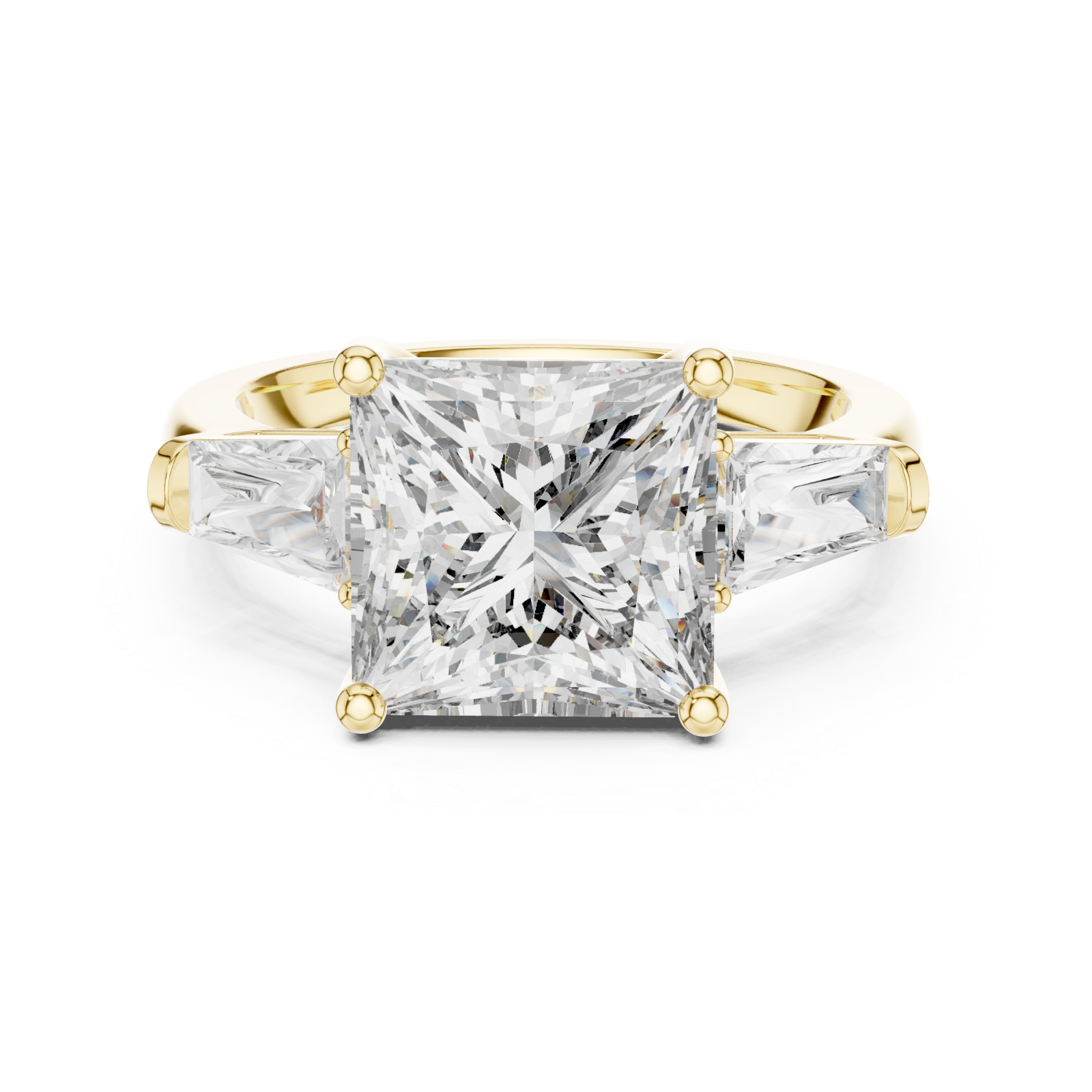  Gold Opulent Edge Statement Engagement Ring Front View