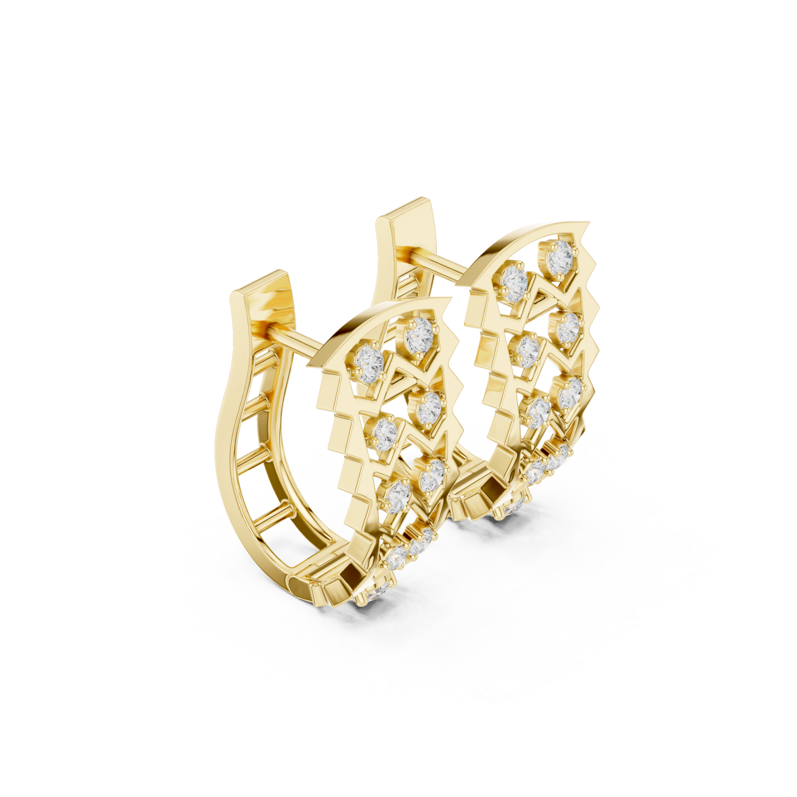  Gold Lustrous Whisper Modern Stud Earrings Left View