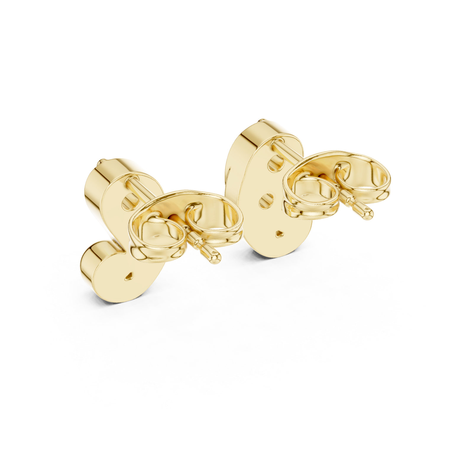  Gold Lustrous Whisper Modern Stud Earrings Side View