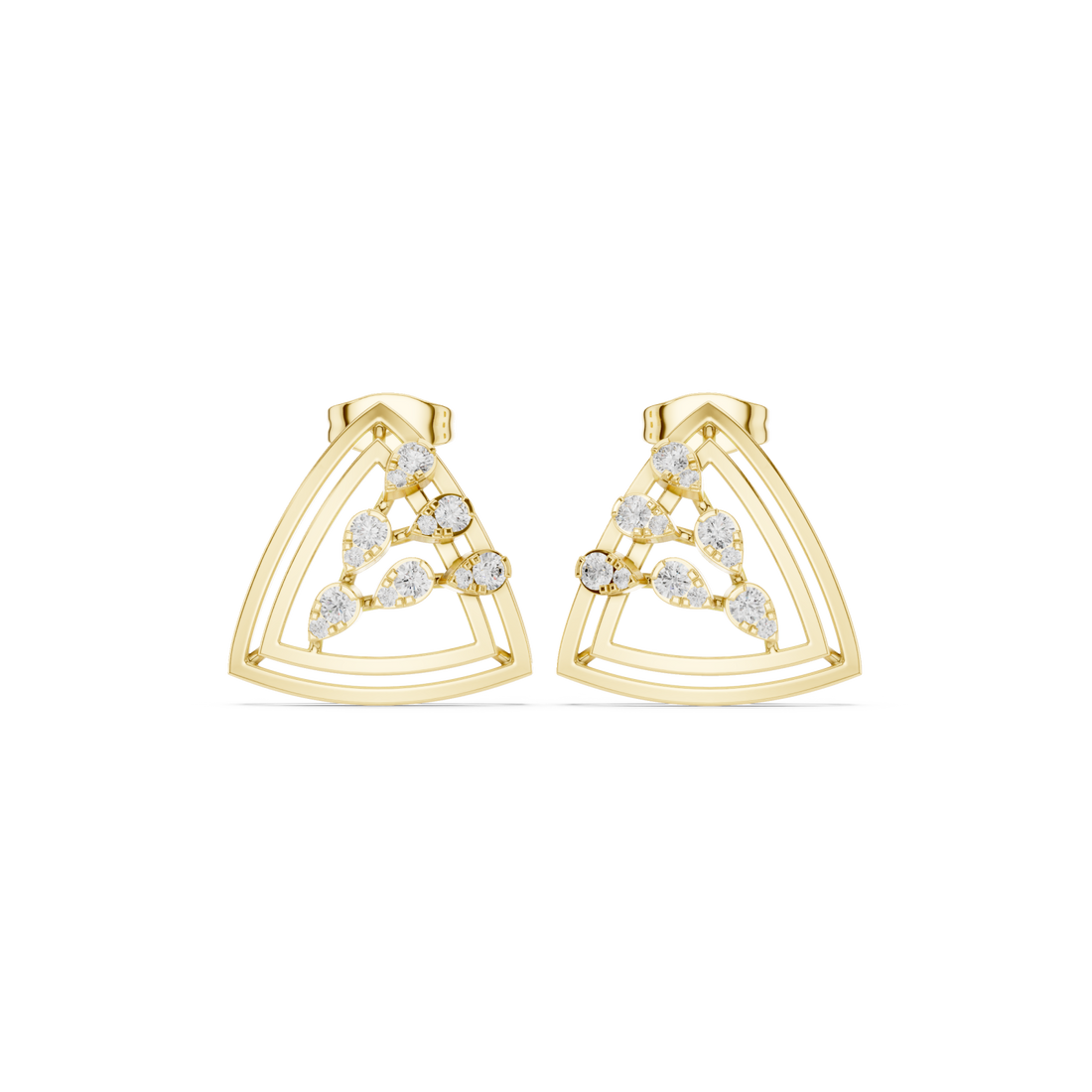 Gold Artisan Linework Crescendo Marquise Earring Right View