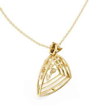 Gold Whispering Vaulted Arc Chain Necklace Right View