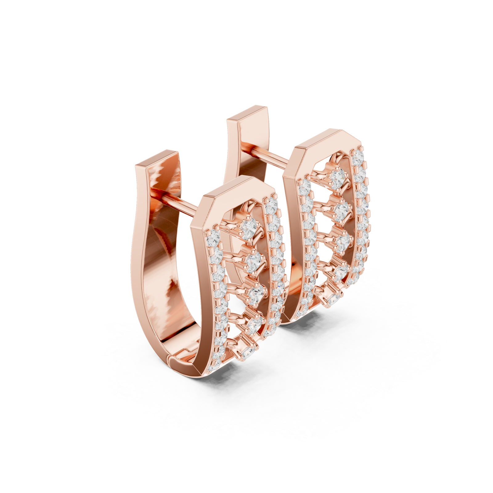  Rose Gold Eternal Embrace Petite Studs Left View