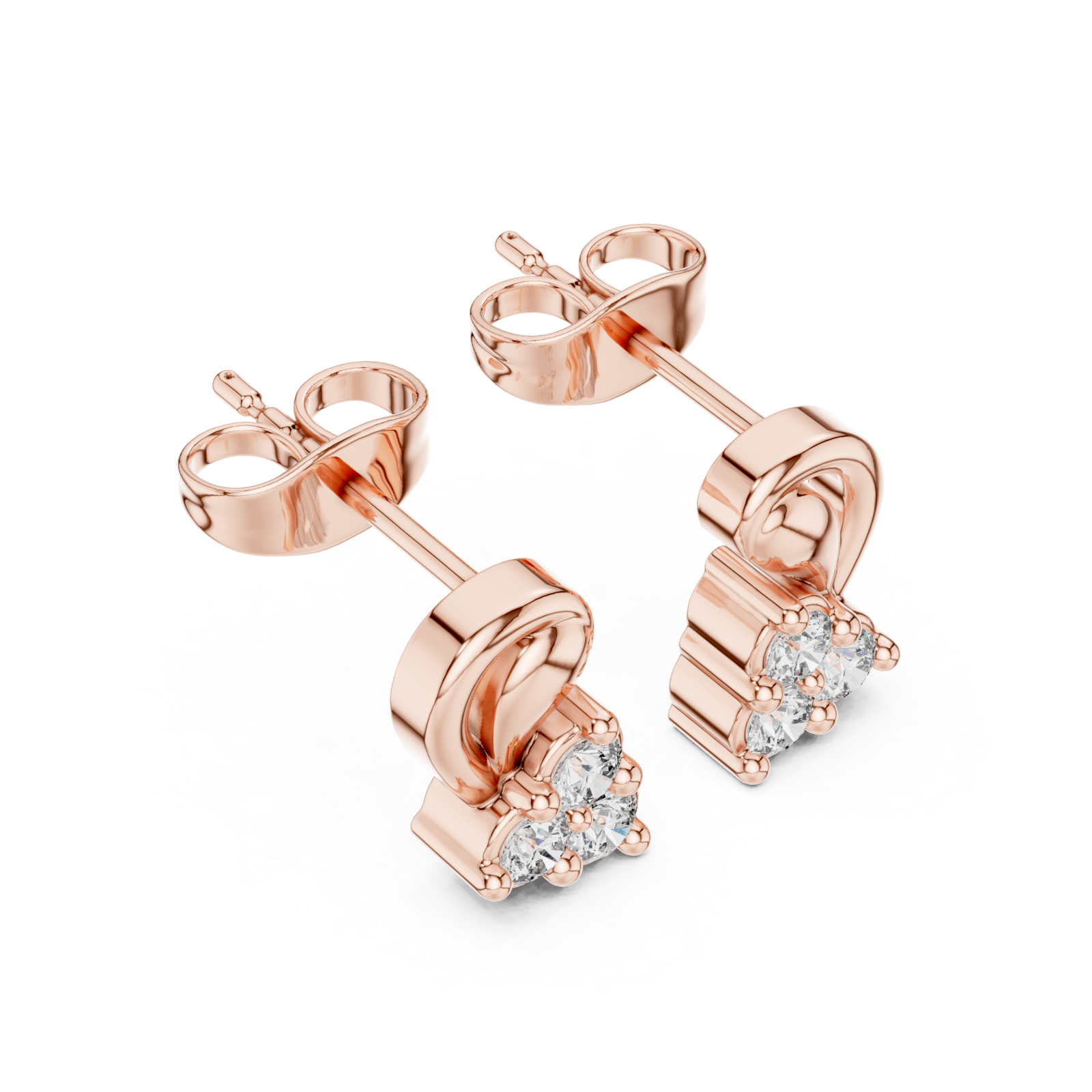  Rose Gold Eternal Embrace Petite Studs Right View