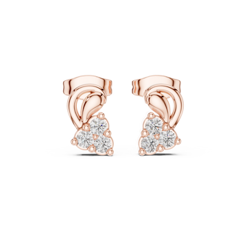  Rose Gold Eternal Embrace Petite Studs Front View