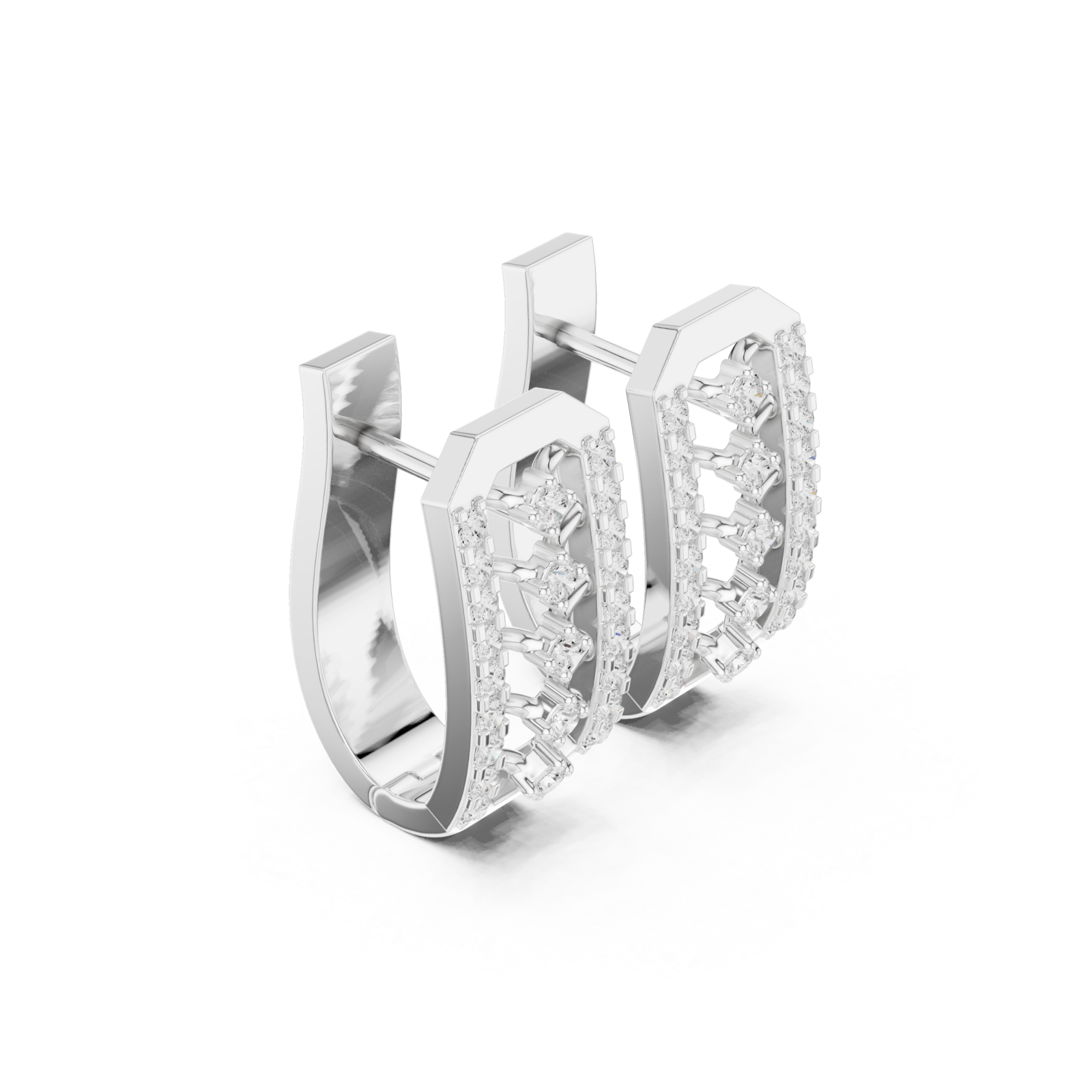  White Gold Eternal Embrace Petite Studs Left View