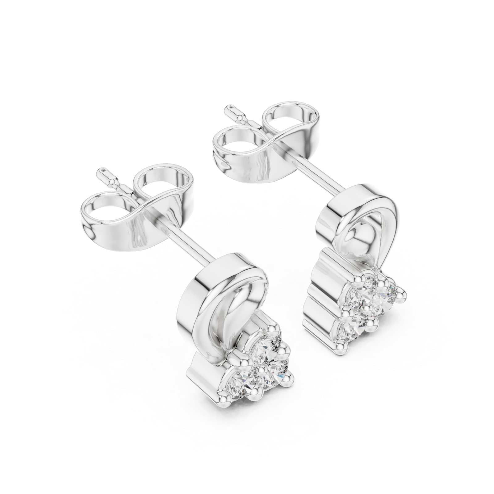  White Gold Eternal Embrace Petite Studs Right View