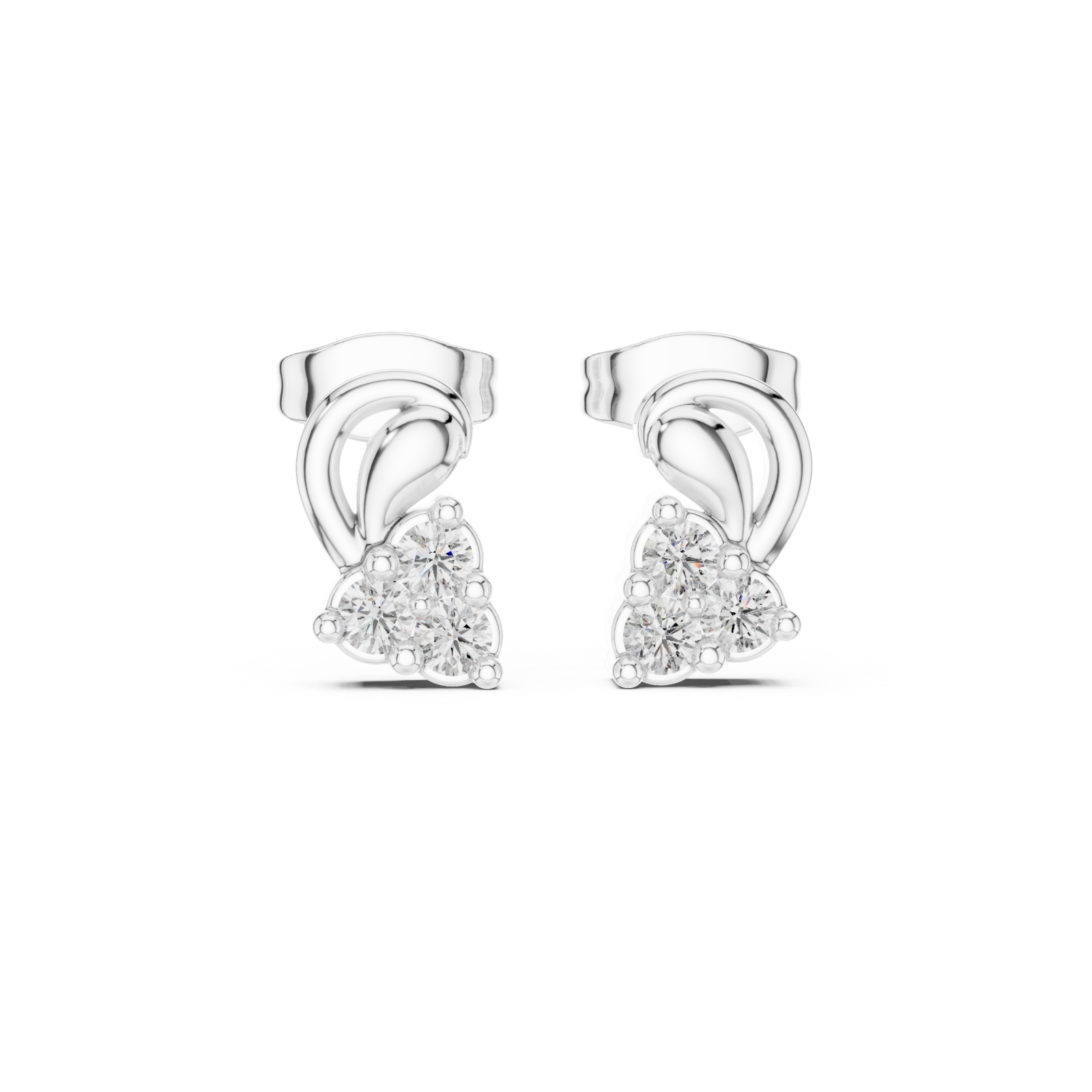  White Gold Eternal Embrace Petite Studs Front View