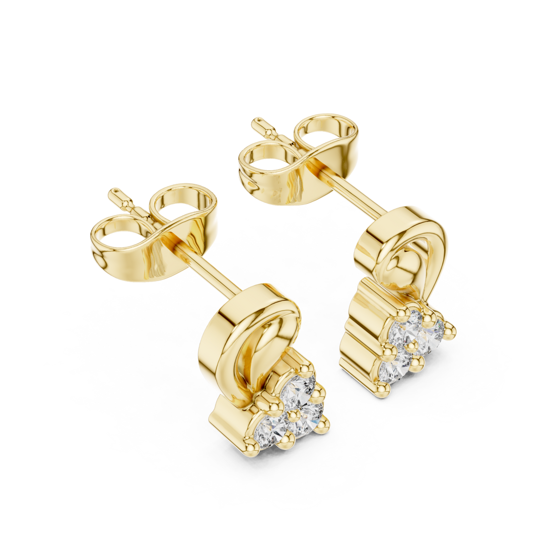 Gold Eternal Embrace Petite Studs Right View