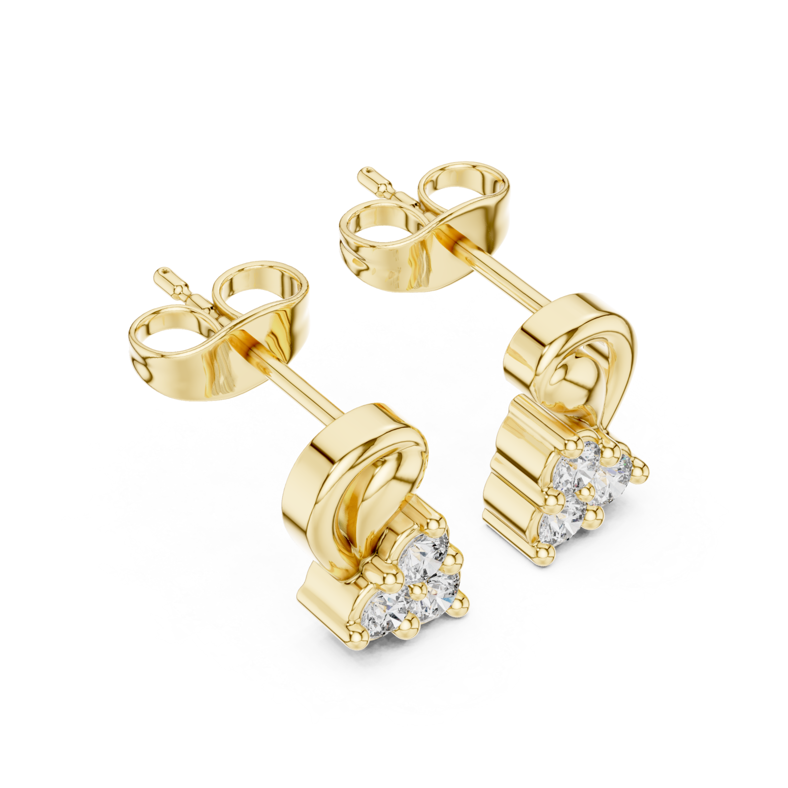 Gold Eternal Embrace Petite Studs Right View