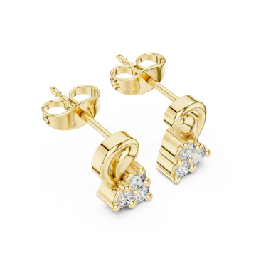 Gold Eternal Embrace Petite Studs Right View