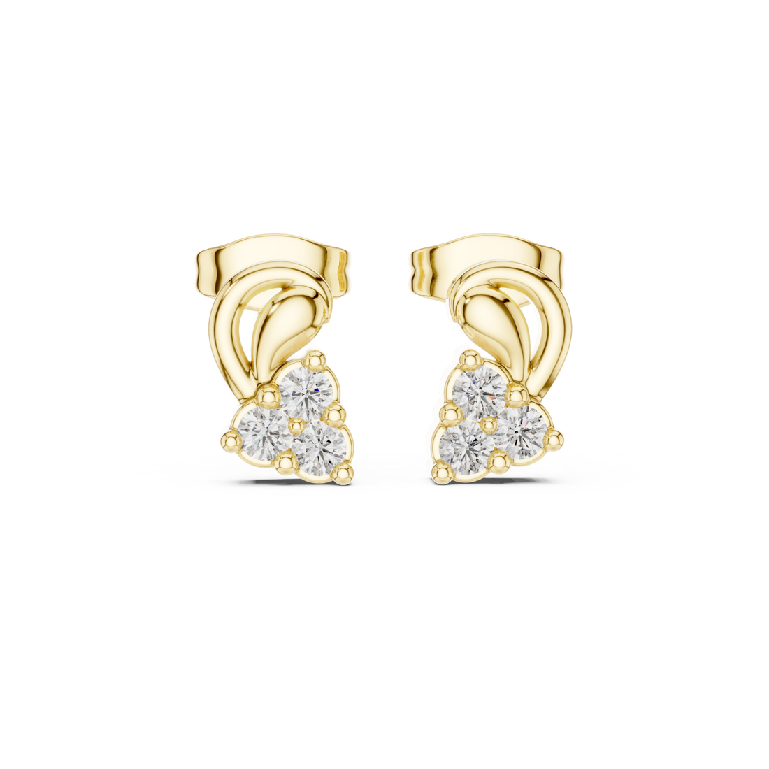 Gold Eternal Embrace Petite Studs Right View