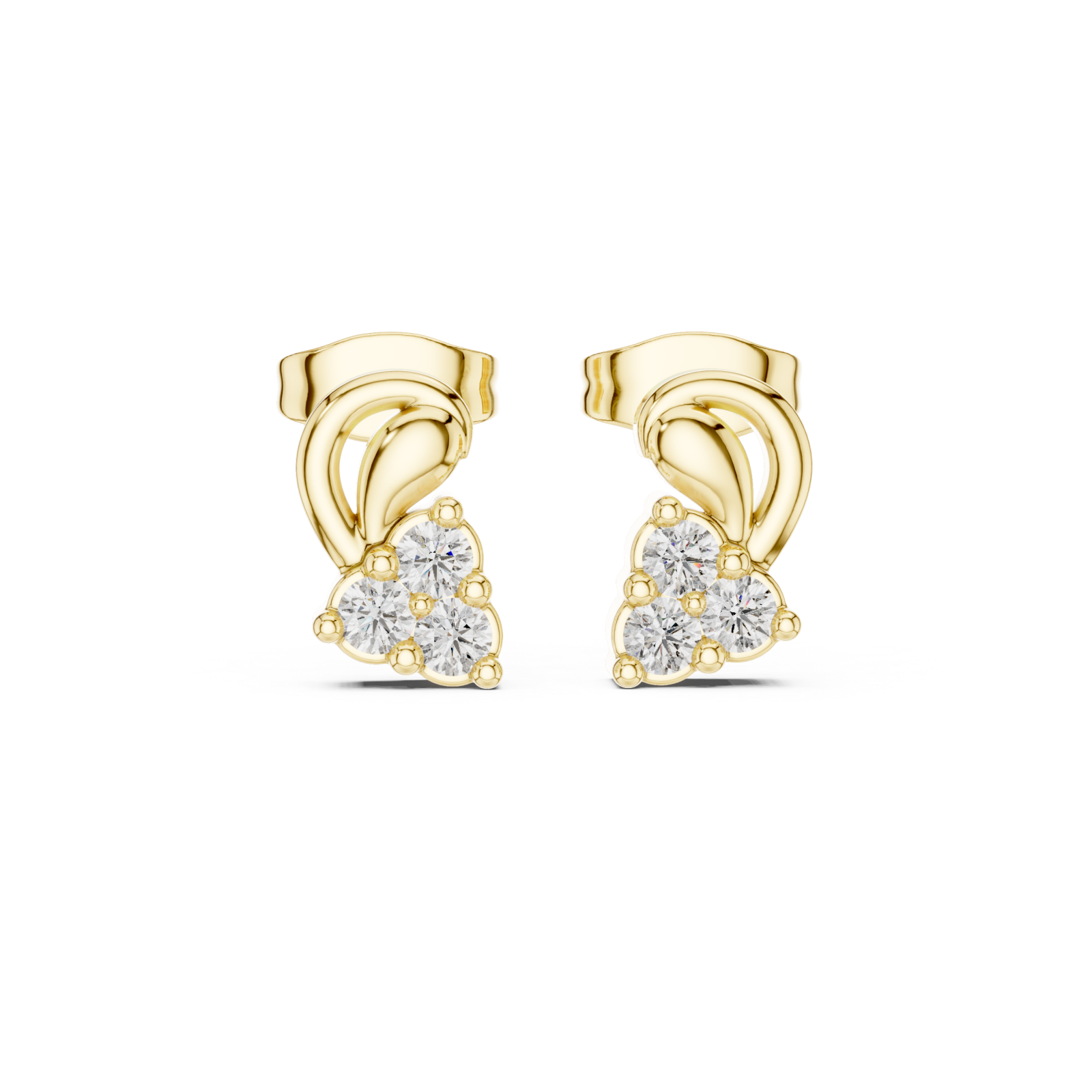  Gold Eternal Embrace Petite Studs Front View
