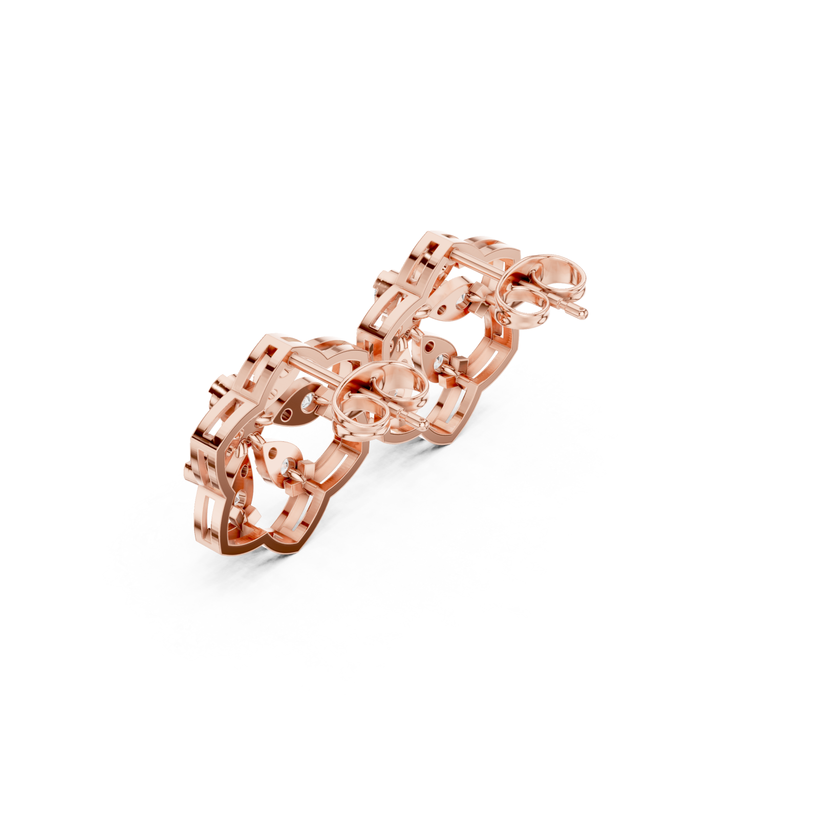  Rose Gold Celestial Embrace Hoop Earrings Right View