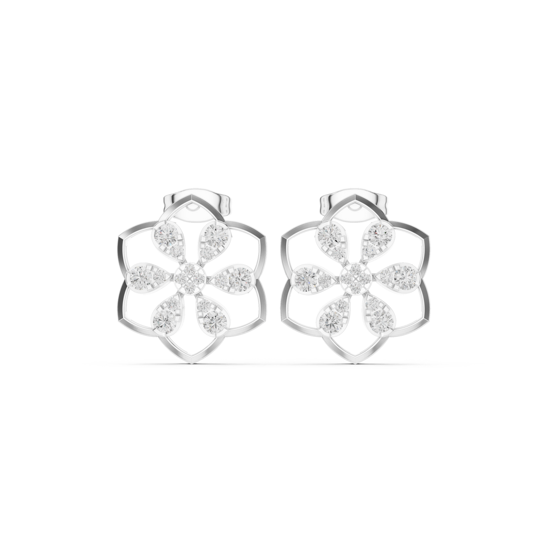  White Gold Celestial Embrace Hoop Earrings Right View