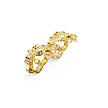 Gold Celestial Embrace Hoop Earrings Right View