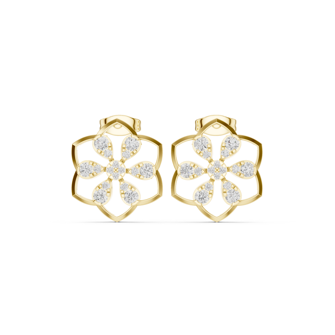 Gold Celestial Embrace Hoop Earrings Right View