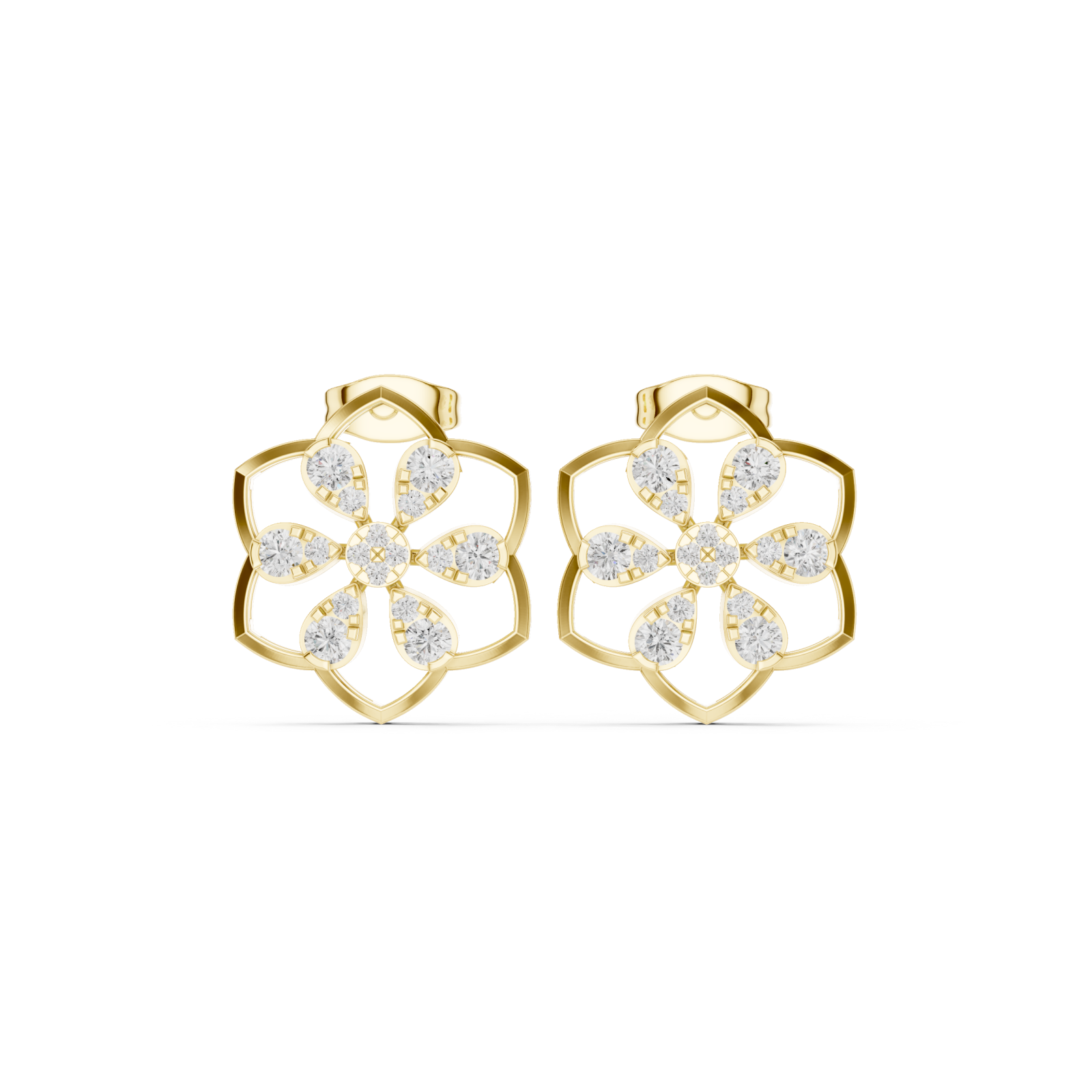  Gold Celestial Embrace Hoop Earrings Front View